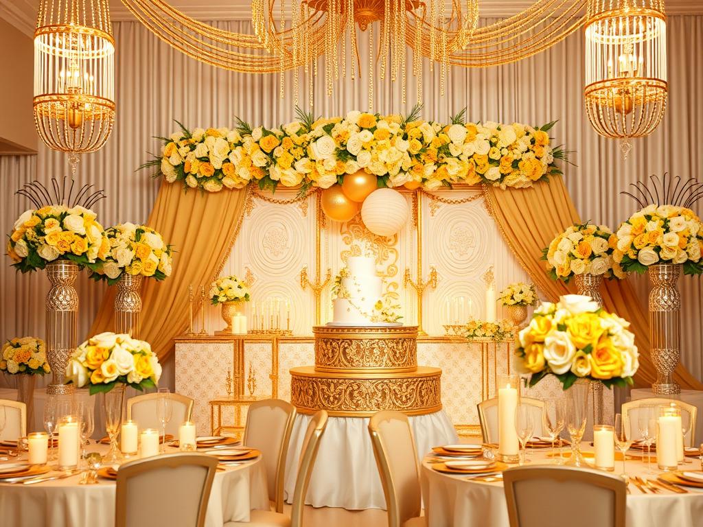 goldene hochzeit deko